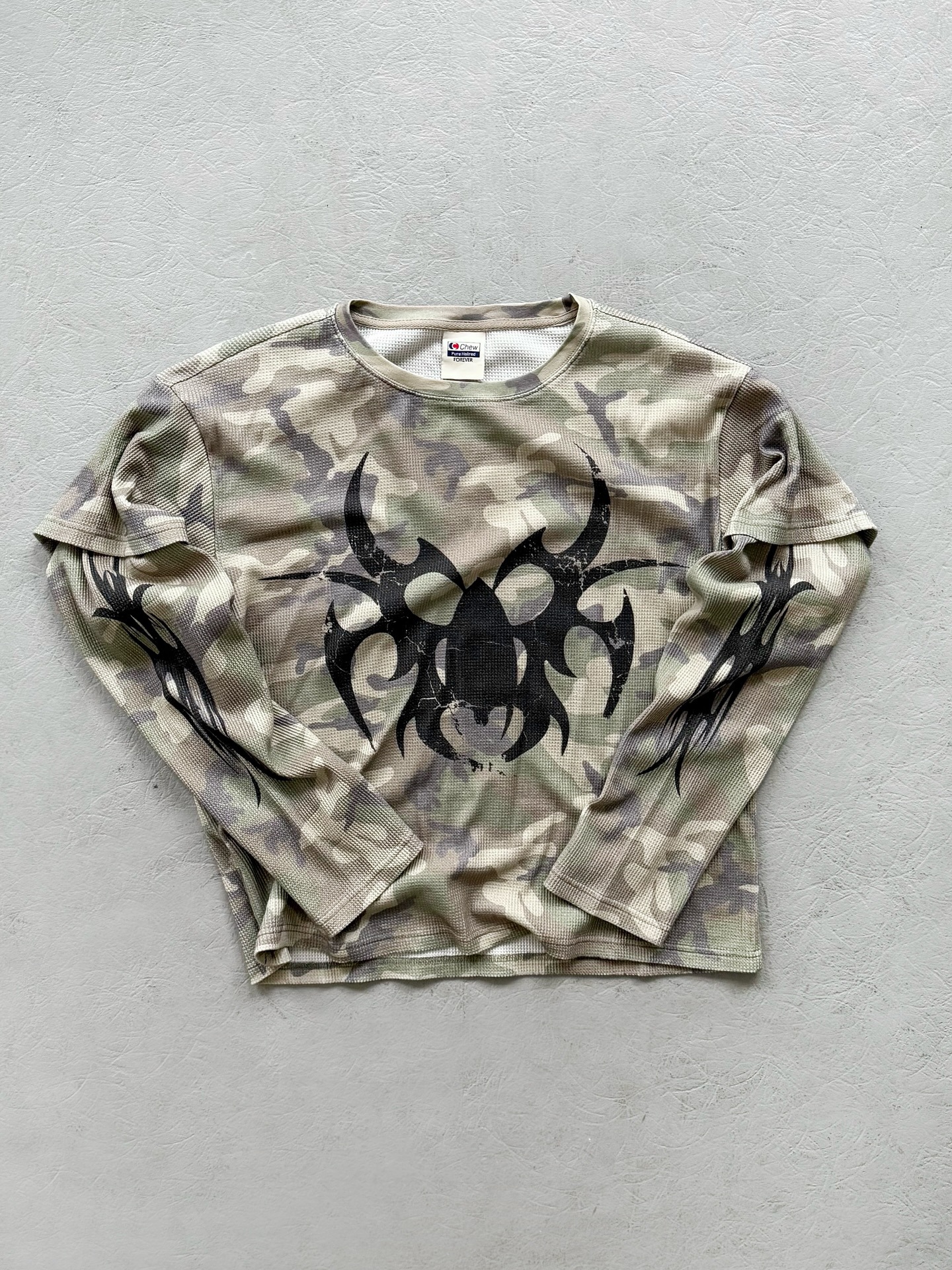 Men's T Shirts 2025 Street Hip-hop Fashion Camouflage Retro Loose Long Sleeve Men Harajuku Punk Goth Casual Oversized Top Women