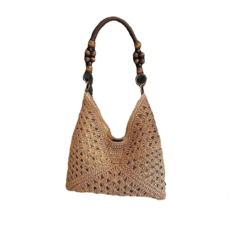 Autumn New Women s Shoulder Bag New Large Capacity Women s Woven Handbag Fashionable Grass Woven Bag Casual Commuting Bag Autumn New Designer Bag