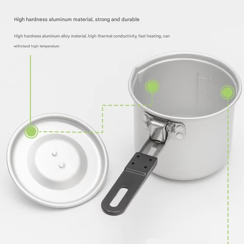 Portable Single Pot Dinnerware for Outdoor Mountain Camping Self-Driving Folding Pot Practical Features for Barbecue Boiling