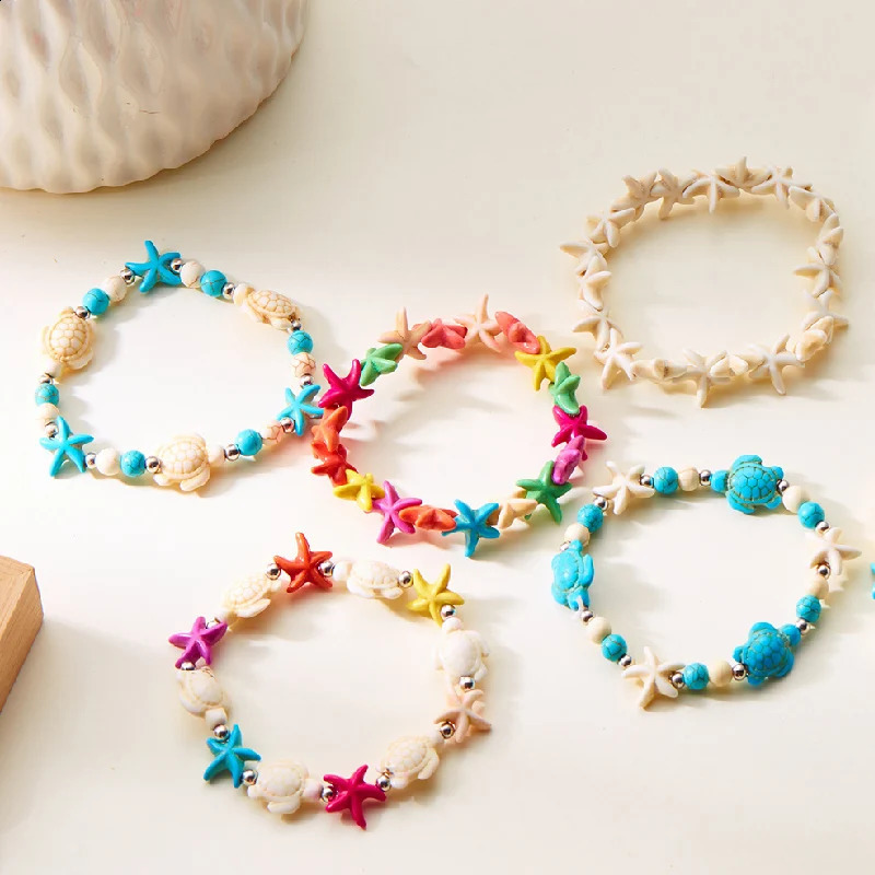Bohemian Shell Beads Bracelet For Women Sea Star Turtle Woven Rope Bracelet Handmade Friendship Beach Holiday Jewelry 250818