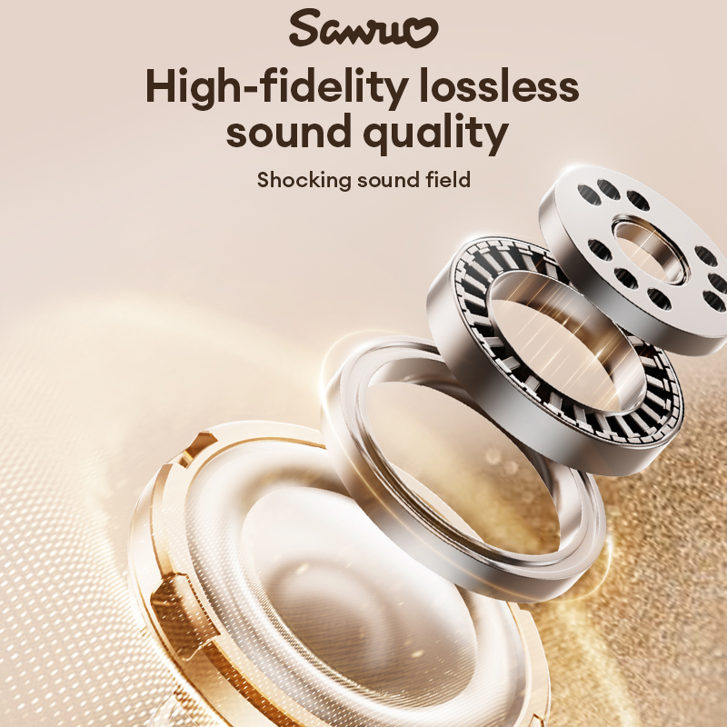 Sanrio Hello Kitty TWS Bluetooth Headphones HIFI Sound Quality Music Earphones JJ-08 Semi-In-Ear LED Digital Display Long Battery Life Gaming Earbuds