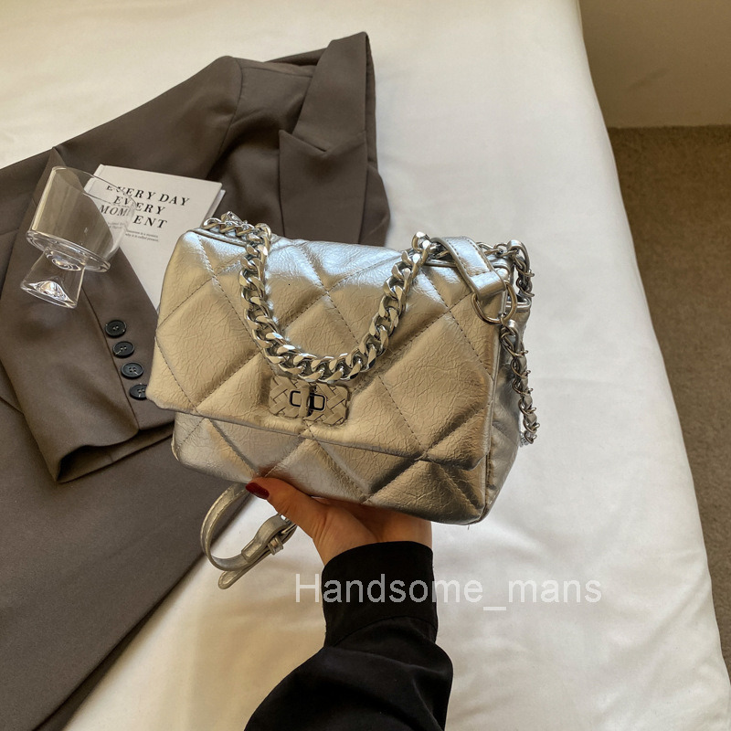 Fashion Small Bag Womens Bag Summer New Korean Style Quilted Shoulder Bag Chain Crossbody Bag Small Square Bag