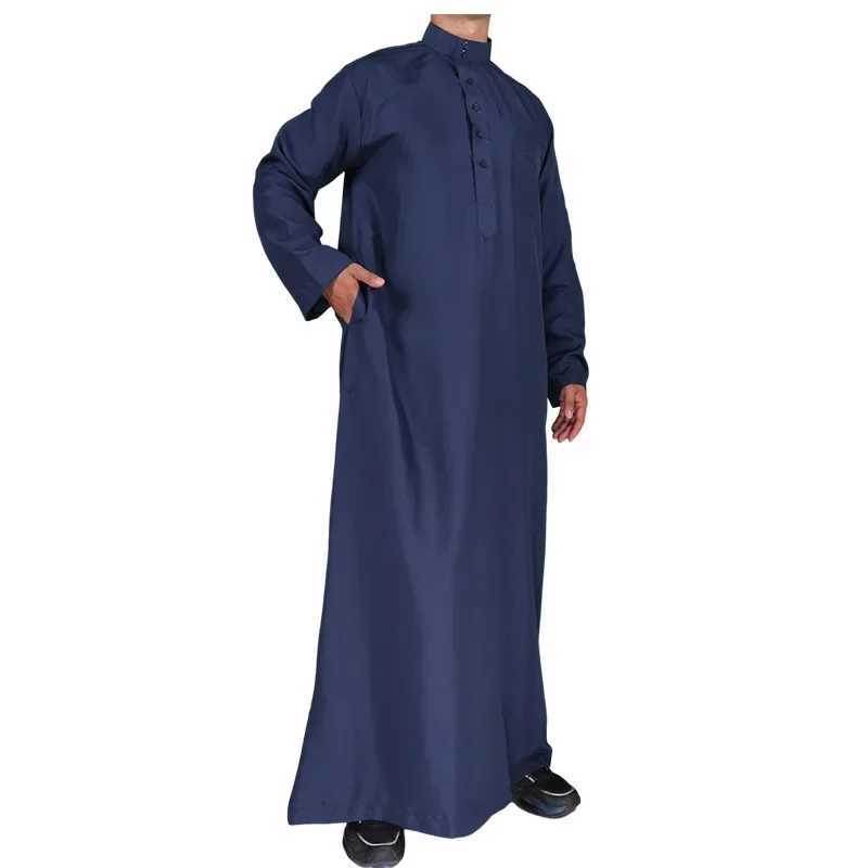 Solid Muslim Fashion Men Robe Kaftan Abaya Pakistan Jubba Men Bonnet Homme Muslim Arabic Islamic Clothing Qamis Homme Muslim X250821