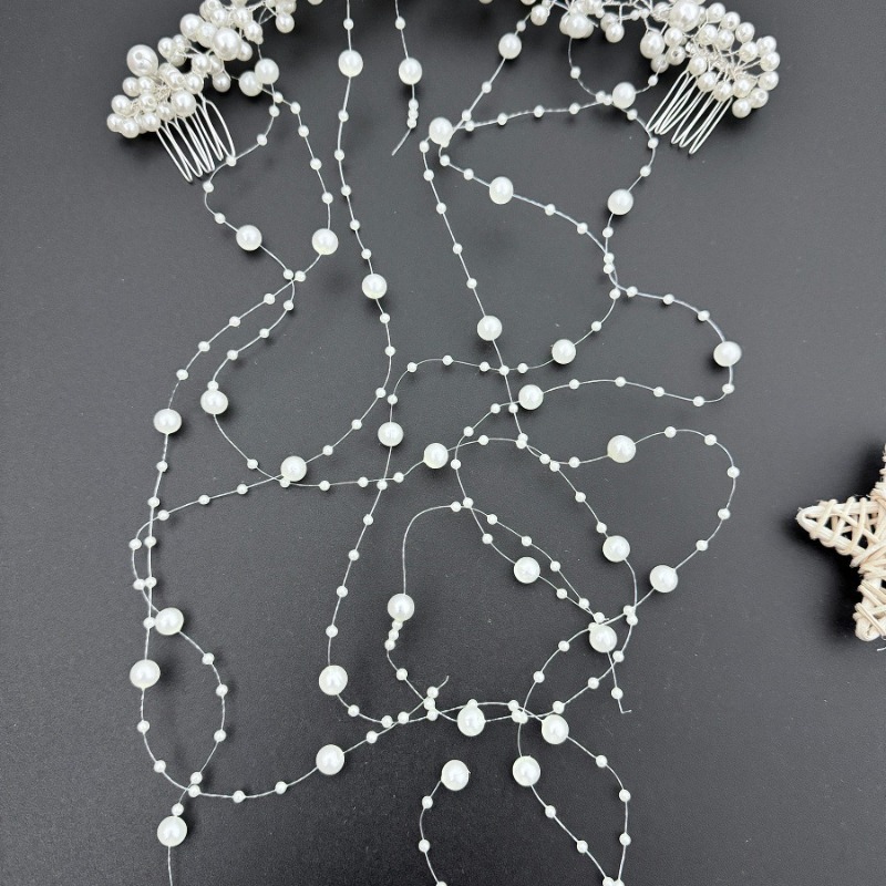 Pearl Bridal Hair Accessory - Elegant Tassel & Wave Design for Weddings