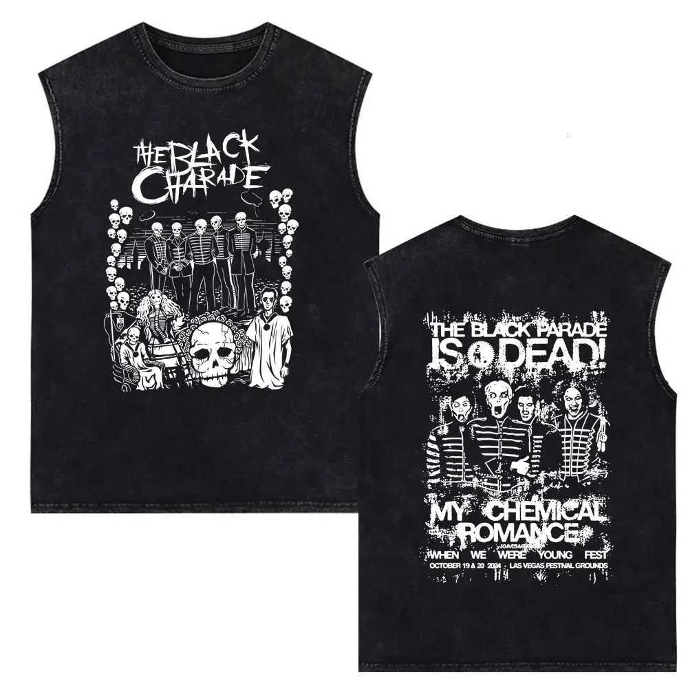 My Chemical Romance Vintage Washed Tank Tops Men Women Retro Punk Emo Rock Band Sleeveless Vest T Shirts Mens Oversized T-shirt X250821