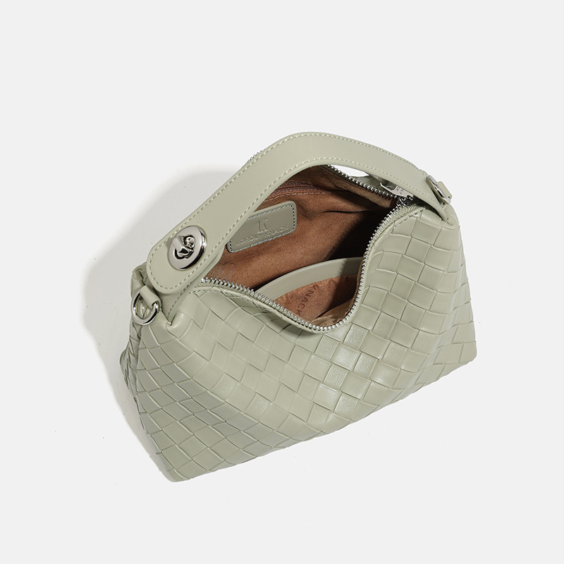 LORDLY KNACK light luxury genuine leather casual woven bag high-quality vintage large capacity handbag for woman Z260124