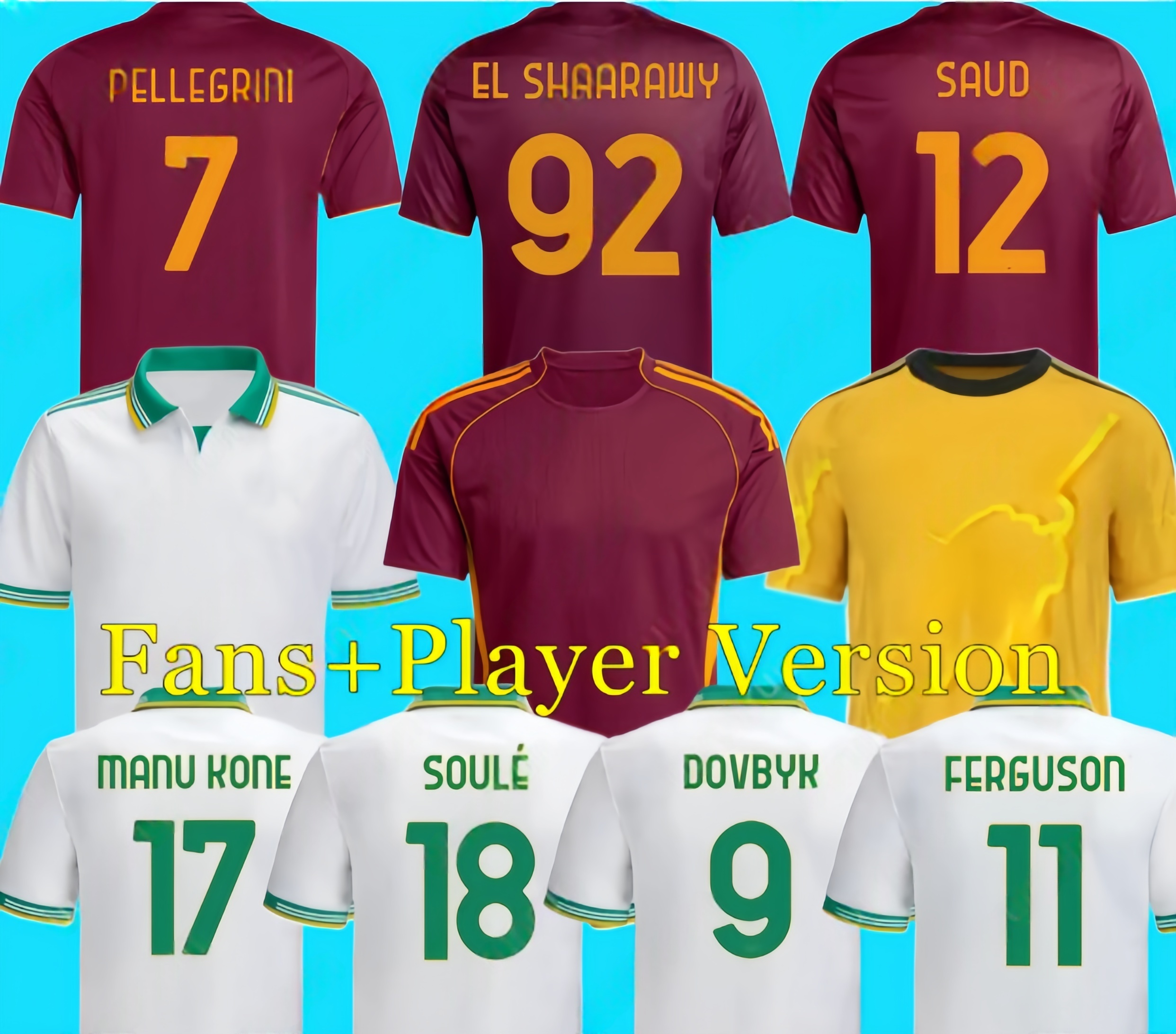 25 26 men kids soccer jersey football shirt 2025 2026 ROMA ABRAHAM PAREDES DYBALA MANCINI E. LE FEE ZALEWSKI EL SHAARAWY ROME