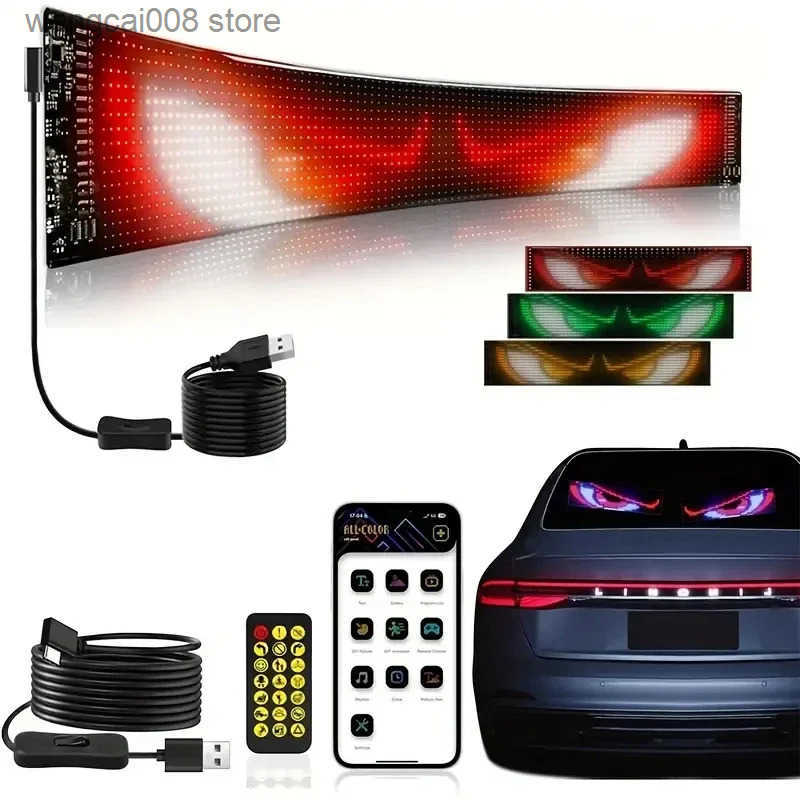 Flexible LED Matrix Panel Programmable LED Sign with USB Power App Remote Control DIY Scrolling Text Picture for Car Decoration S250821