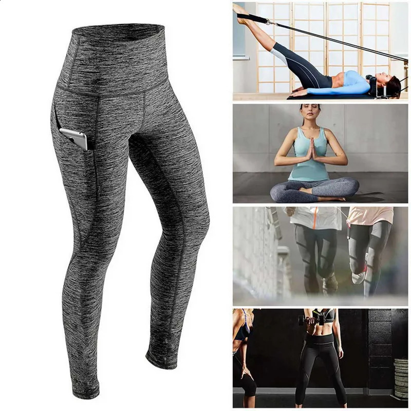 Winter Tummy Control Solid Color High Waist Women Fitness Leggings Push Up Pockets Butt Lift Yoga Pants Sport Running Woman Pant 250821