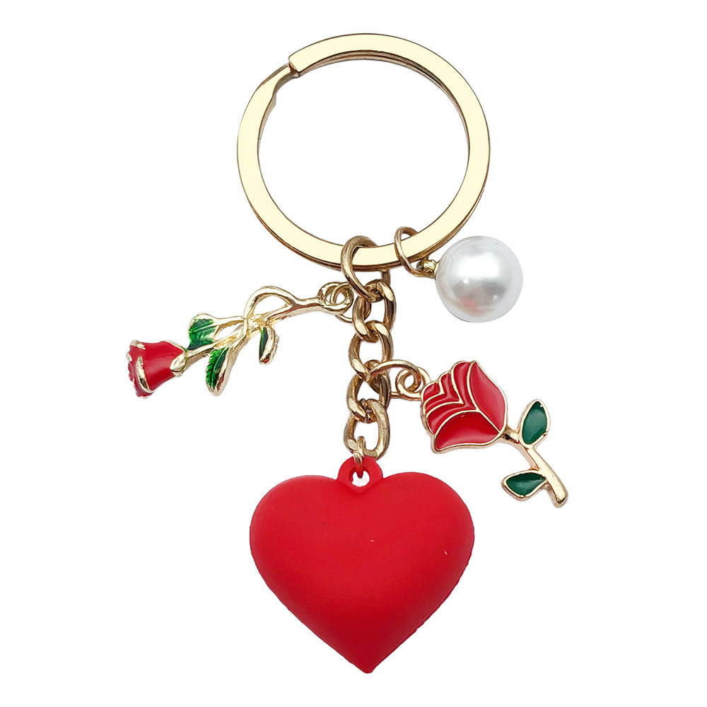Keychains 1 Pcs Cute Red Love Bag Charms Advanced Key Chains Accessories Girls Purse Decor Gift Womens Fashion Gifts Accessory