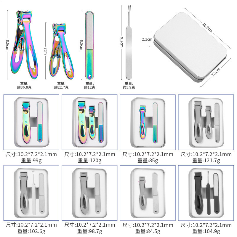 Colorful Nail Art Tool 3-Piece Set Cuticle Nippers Nail Files Thick Nails Nail Art Special 250210
