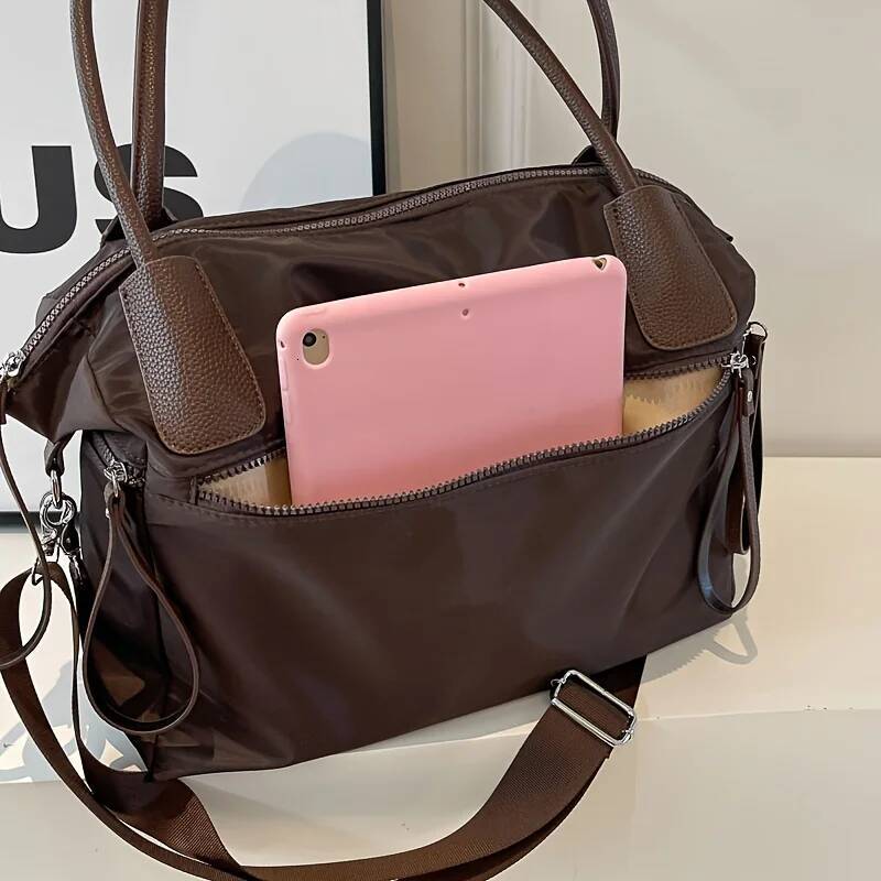 Autumn New Women s Crossbody Bag Retro Nylon Solid Color Women s Shoulder Bag Large Capacity Commuting Handbag Autumn New Simple Designer Bag Luggage 