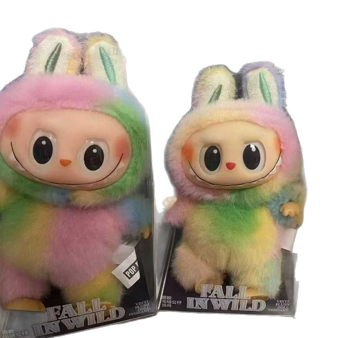 Ugly Cute Labubu 4th/6th Generation Macaron Color Tie-Dye Vinyl Face Blind Box Plush Toy Pendant L250821