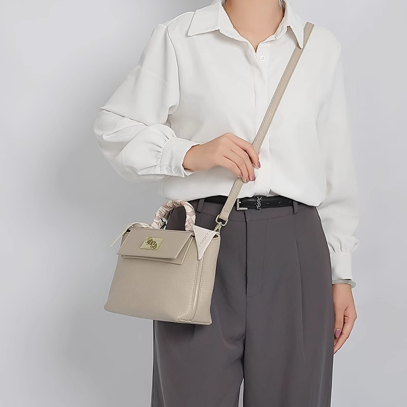 LORDLY KNACK designer bag light luxury genuine leather scarf casual flap bag high-quality vintage tote bag for woman