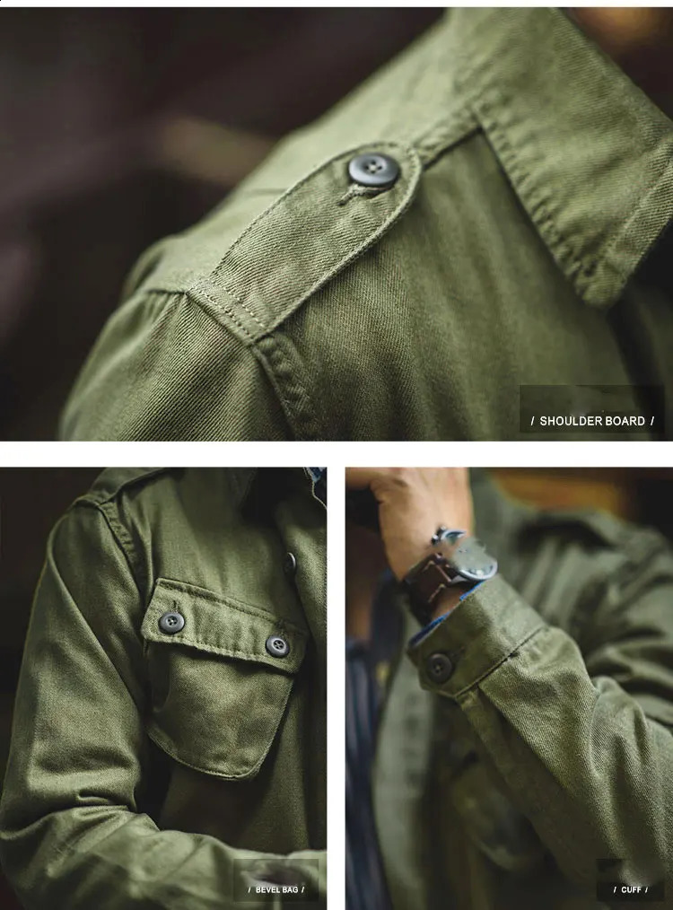 Vintage Heavyweight Washed Workwear Jacket Men 100% Cotton Multi Pocket Long Sleeve Shirt Autumn Trendy Safari Style Tops Coat 250820