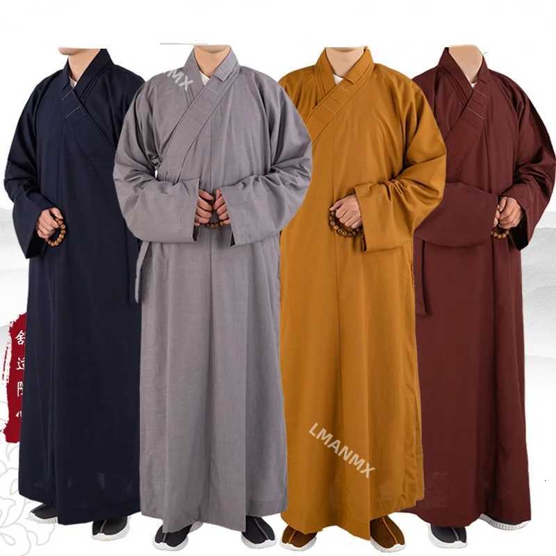 Traditional Chinese Clothing Long Robes for Buddhism Monk Buddhist Clothing for Adults Men Haiqing Meditation Gown X250821