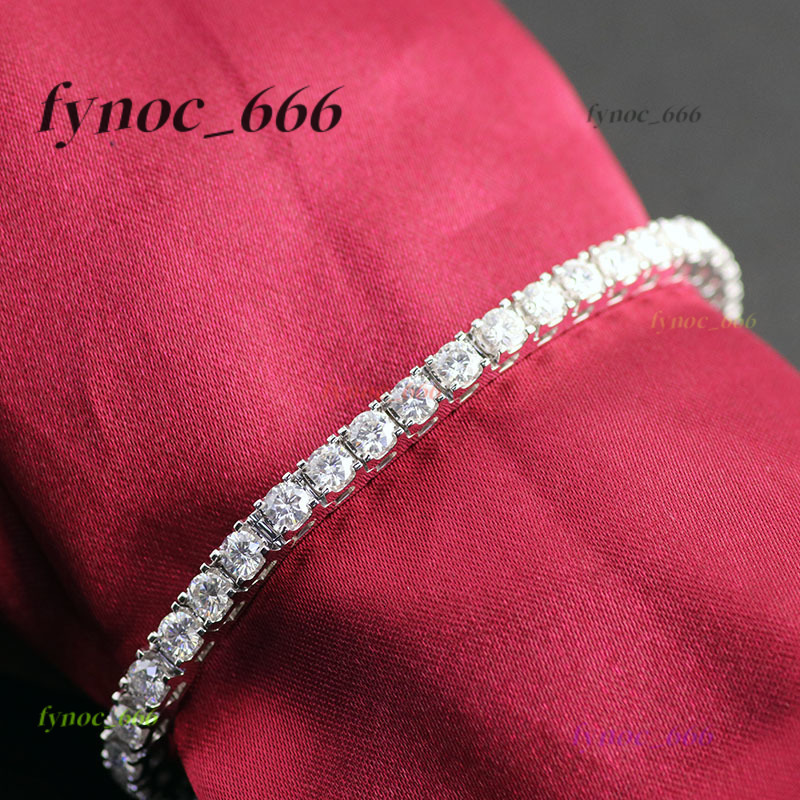 Wholesale Fashionable 1 Ct Round Moissanite Tennis Bracelet for Women Gemstone Jewelry Chain Link Bracelet