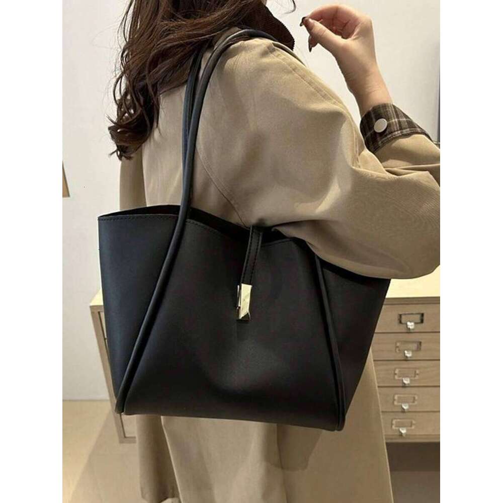 New Fashion Solid Color Sense Versatile Women One Shoulder Tote Bag