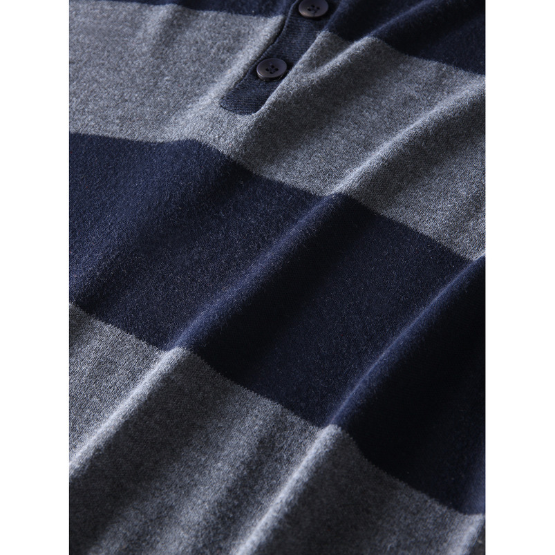 Men's Simple Casual Fashion Turn-Down Collar Polo Shirt Youth Knitted Striped Short Sleeve Top