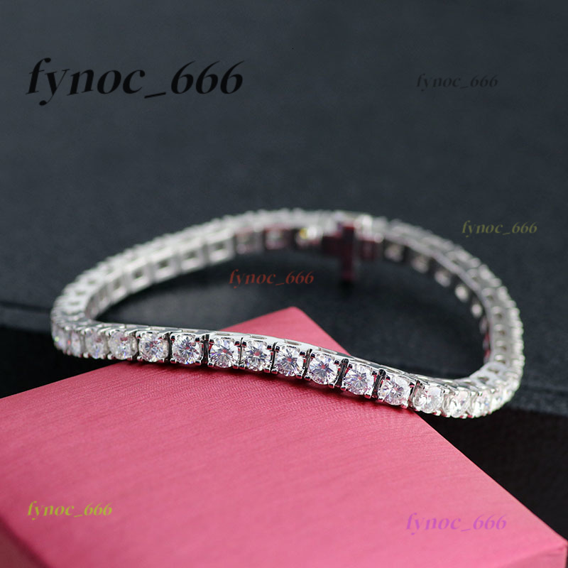 Wholesale Fashionable 1 Ct Round Moissanite Tennis Bracelet for Women Gemstone Jewelry Chain Link Bracelet