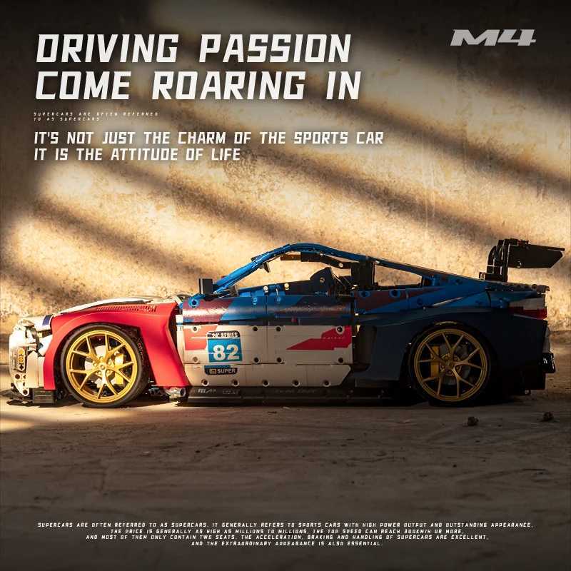 4555PCS Technical M4 Powerful Sport Car Building Blocks High Tech Supercar MOC Construction Bricks Toys Gift For Adult Friend Z250821