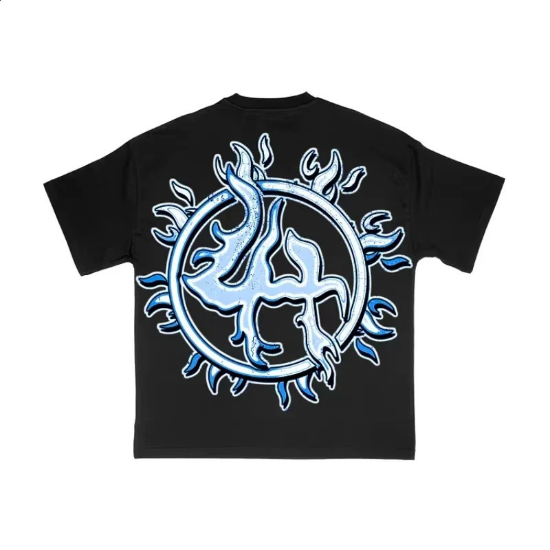 25Retro Lost in The Hills Flame Skull Graphics Cotton Short Sleeve T-Shirt Men Y2K Vintage Oversize Tshirt Streetwear Women Tops 250821