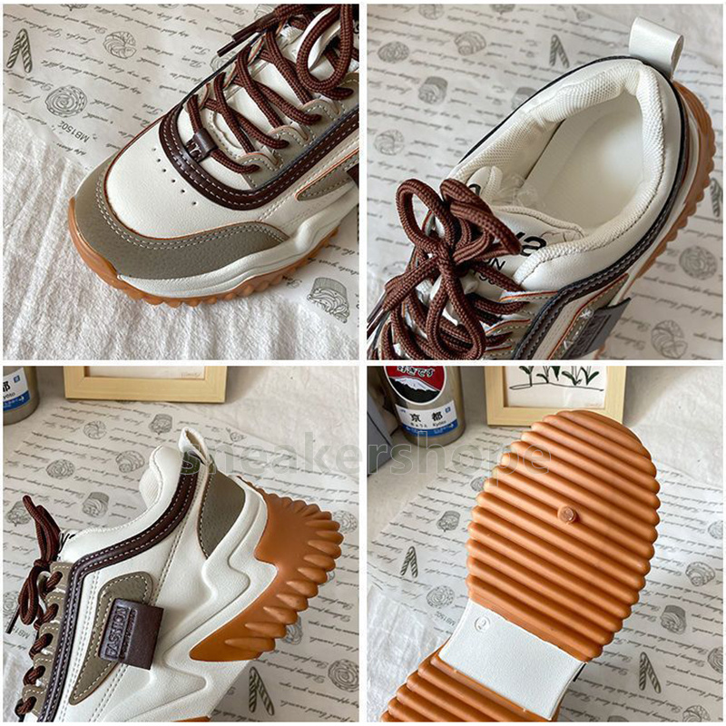 Casual Designer Shoes Chunky Trainers Womens Sneakers Fashion Khaki Black Durable Non-Slip Thick Soles Daily Training Women Shoes Size 35-40