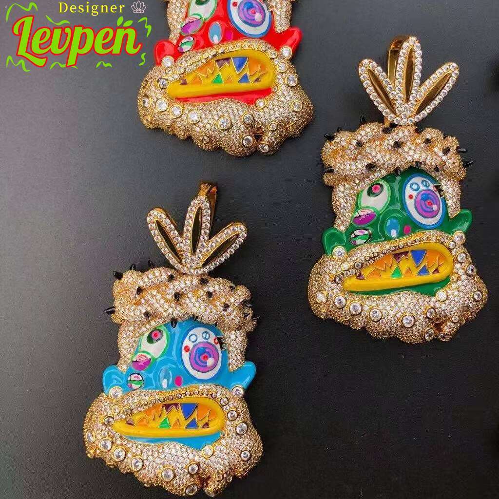 Travis Fashion Hip Hop Rapper Scott Funny Enamel Jesus Pendant Customized Iced Out Enamel Pendant Rapper Cartoon Jesus Pendaat OACOCA