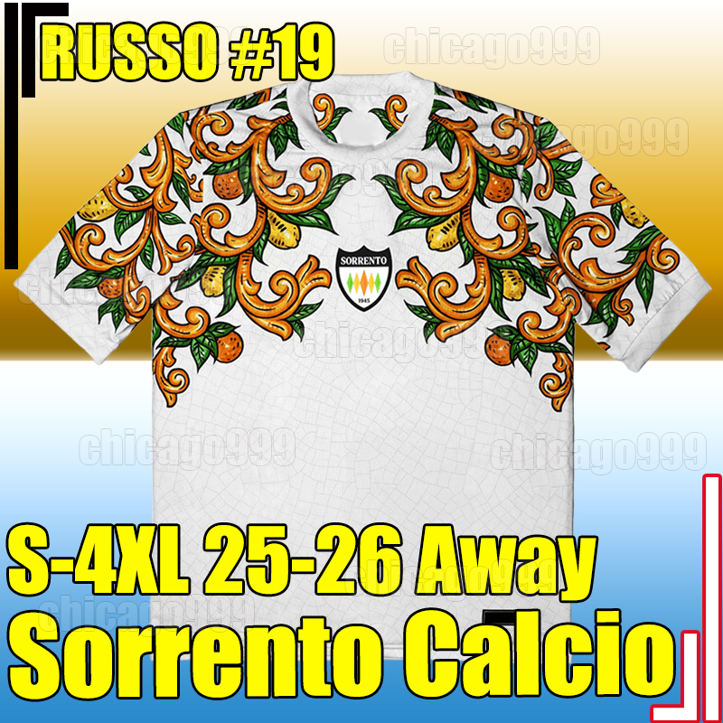 4XL 25/26 Sorrento Calcio soccer jerseys RUSSO GUARRACINO PLESCIA BOLSIUS TONNI ESPOSITO.M D'URSI CRECCO CARILLO de foot Men kids kit sets socks Football