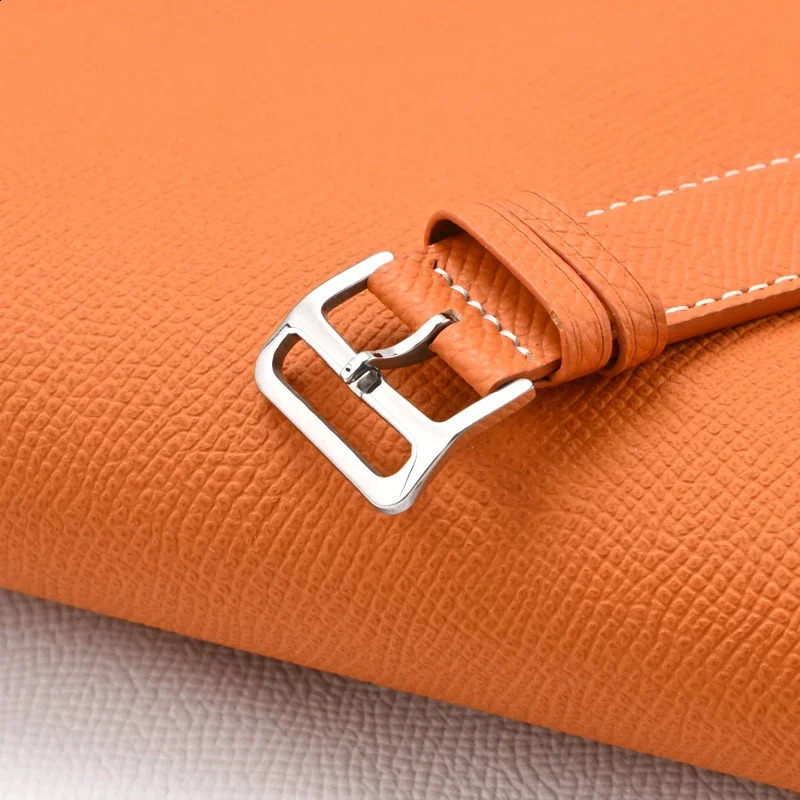Genuine Leather Strap Orange Green Universal Men Women Retro Cowhide Quick Release Replace Bracelet Watch Band Belt 18/20/22mm 250819