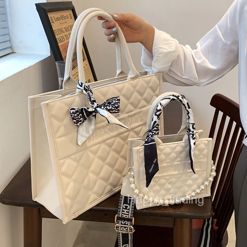 Bag womens bag new letter embossed Lingge pearl chain portable unit price Messenger Bag Tote Bag