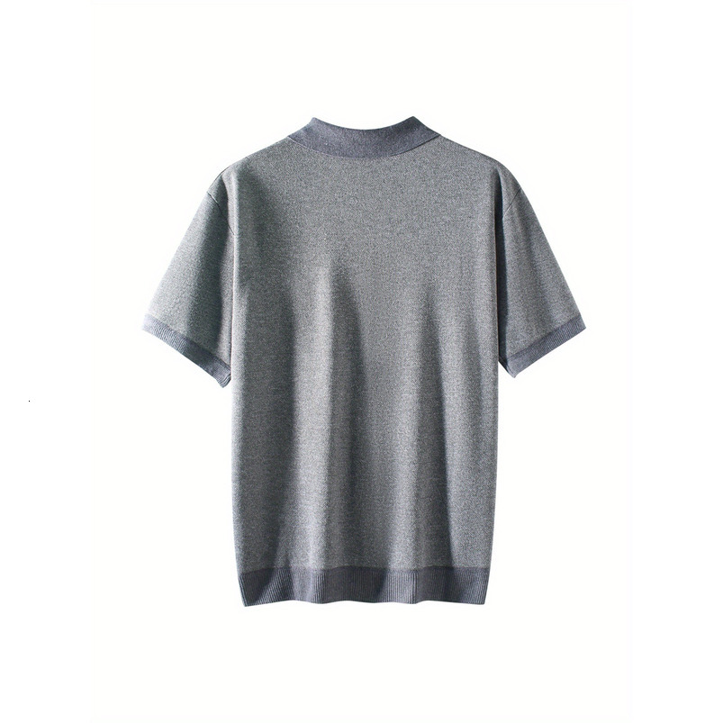 Men's Simple Casual Fashion Knitted Jacquard Cardigan Short Sleeve