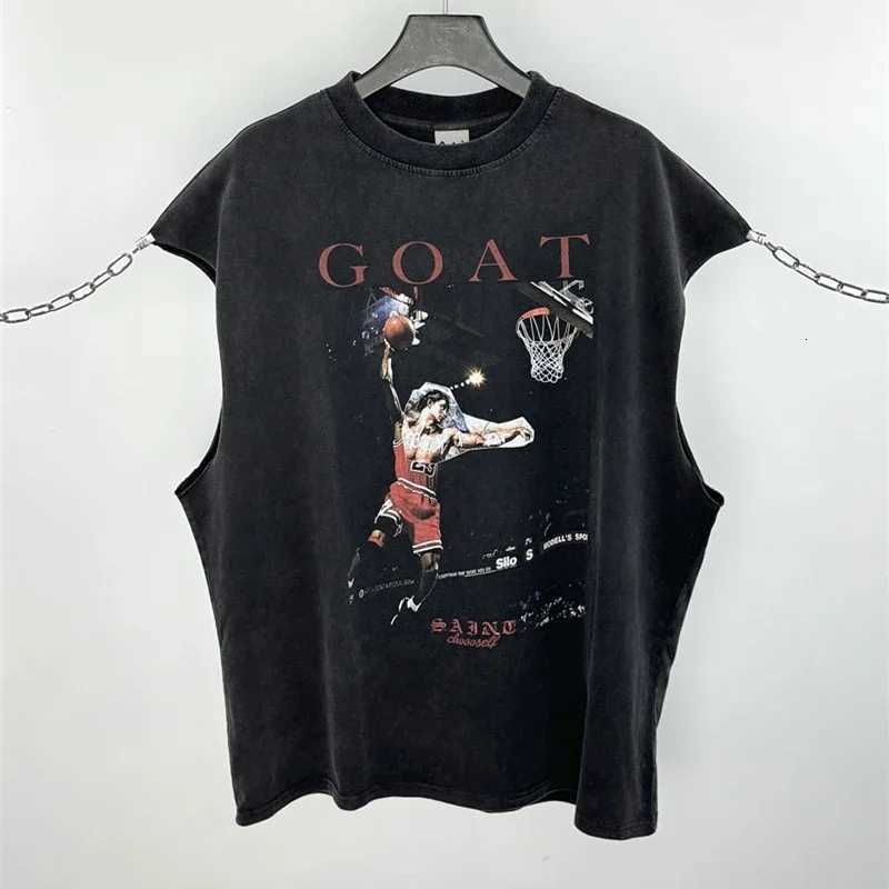 SAINT OF MICHAEL American Style Fashion Best Quality Tops Casual Summer 100% Cotton Loose Oversized Tops Vintage Vest For Men X250821