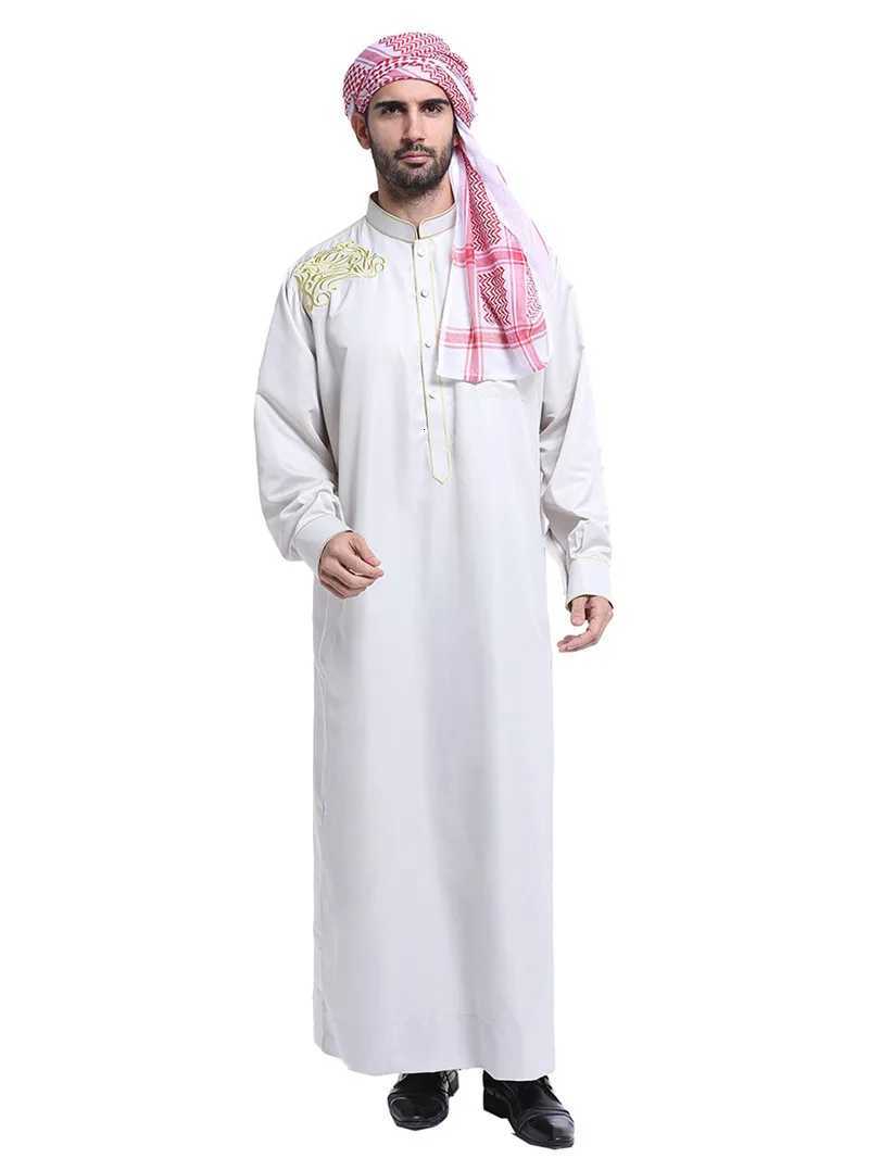 Muslim Fashion Men Robe Middle East Arabian Abaya Dubai Kaftan Arab Turkish Ramadan Muslimah Jubba Thobe Thoub Islamic Clothing X250821