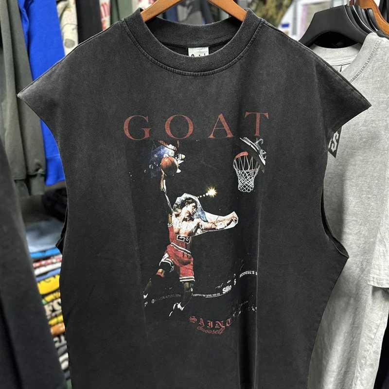 SAINT OF MICHAEL American Style Fashion Best Quality Tops Casual Summer 100% Cotton Loose Oversized Tops Vintage Vest For Men X250821