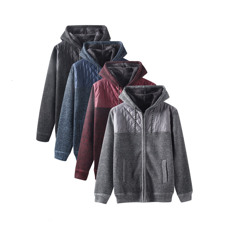 Men's Casual Hooded Polyester Jacket, Solid Color Knitted Fabric, Slightly Stretchy, All-Season Warmth, Suitable for Golf, Hiking, Sports, and Ou