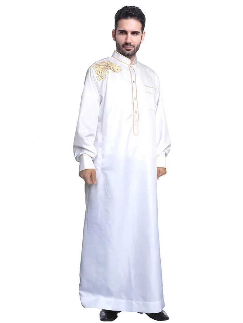 Muslim Fashion Men Robe Middle East Arabian Abaya Dubai Kaftan Arab Turkish Ramadan Muslimah Jubba Thobe Thoub Islamic Clothing X250821