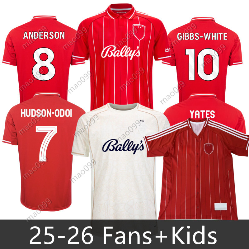 25 26 NoTTInghamS Forest LINGARD Soccer Jerseys GRABBAN Johnson Surridge 2025 2026 Men kids Forest Awoniyi AMEOBI KROVINOVIC ELANGA Football Shirts Men Kids Kit