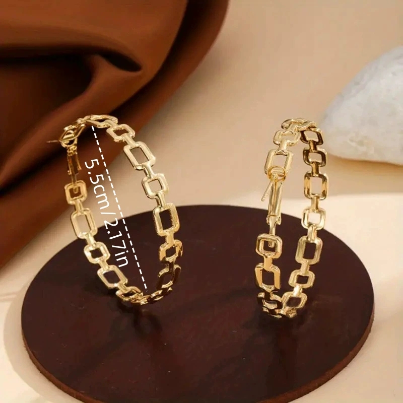 Chic Vintage-Inspired Hollow Ring Style Dangle Earrings Featuring Antique Plating