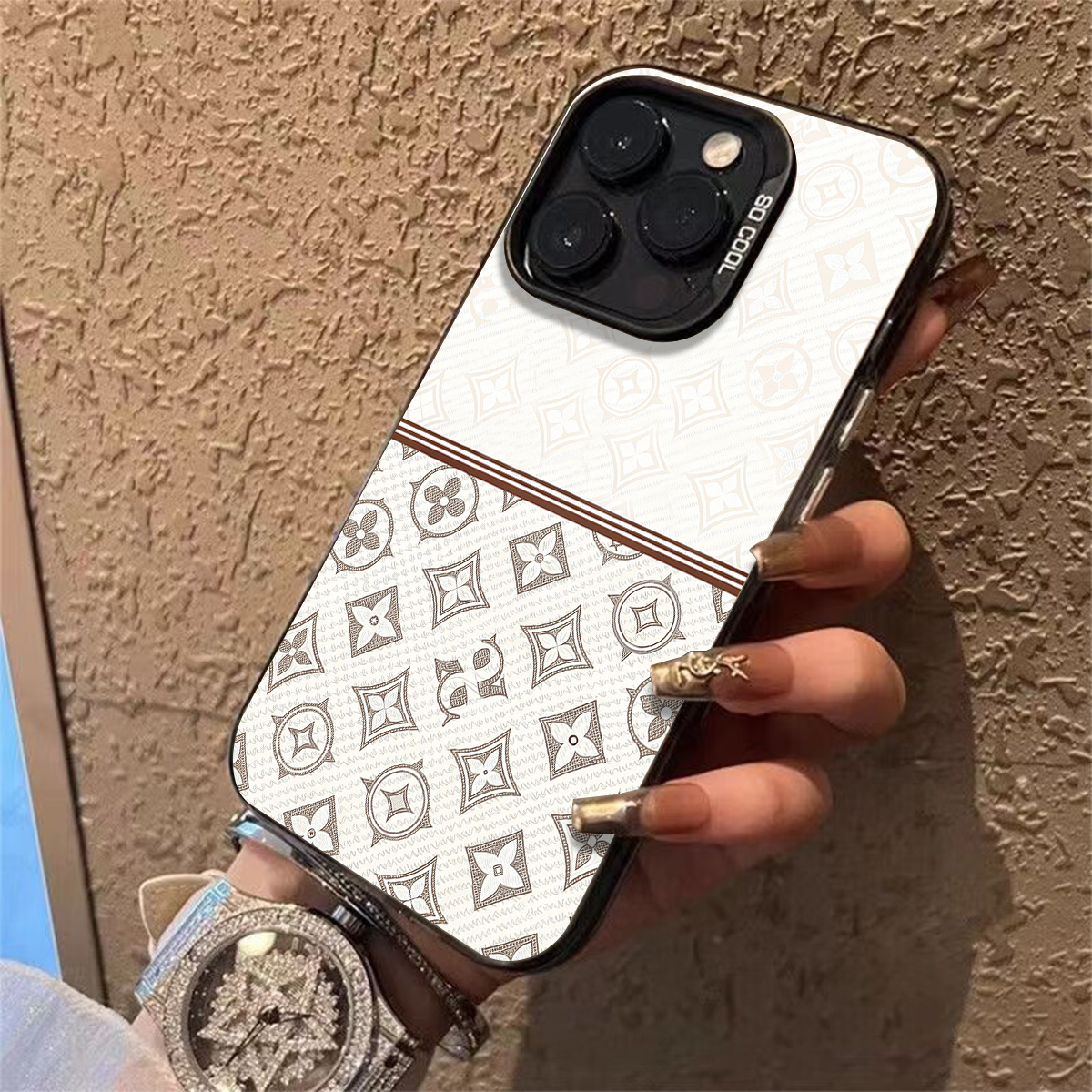 Vintage Geometric Patterned Tiles"Fold Phone Case for IPhone 16/16 Pro/16 Plus/16 Pro Max 15/14/13/12/11/x/xs/xr/xs max,Shopping Festivalt Essent