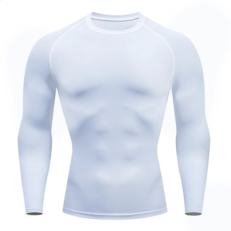 Men Compression Running Tshirt Fitness Tight 3D Long Sleeve Sport Shirts Training Jogging Tops Gym Sportswear Tees 250820