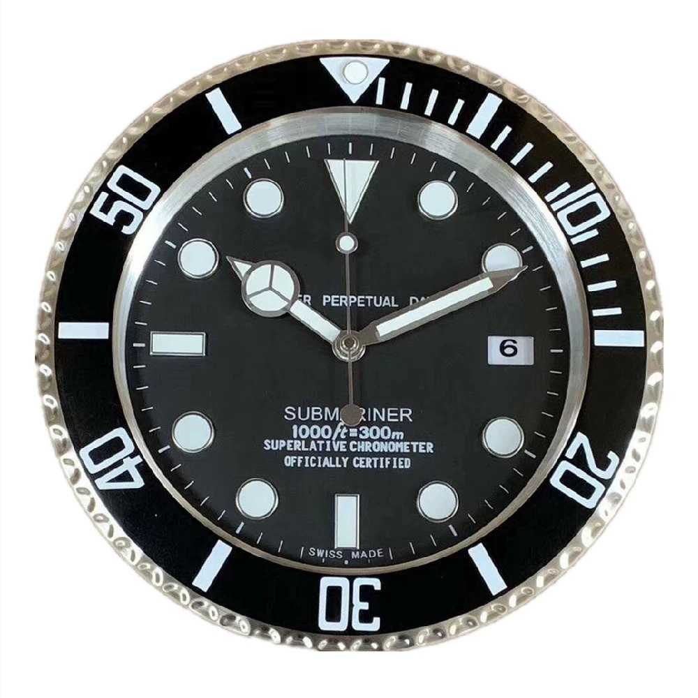 R L X Water Ghost Series 14inch Metal Case Wall Clock Luminous Calendar Movement S25821{category}