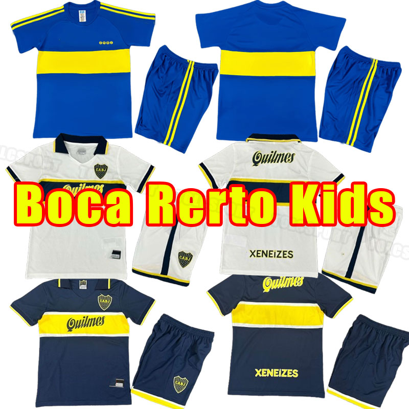 Kids child BOCA JUNIORS retro soccer jerseys MARADONA vintage football shirts 82 94 95 96 97 98 99 10 11 1981 1982 81 82 96 97 enfants