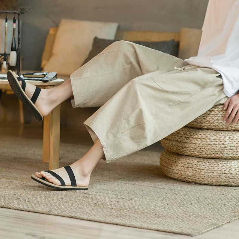 Summer Mens Calf-Length Pants Solid Chinese Style Casual Harem Pants Loose Jogger Sweatpants Hip Hop Streetwear Mens Trousers XJ250821 - view 6
