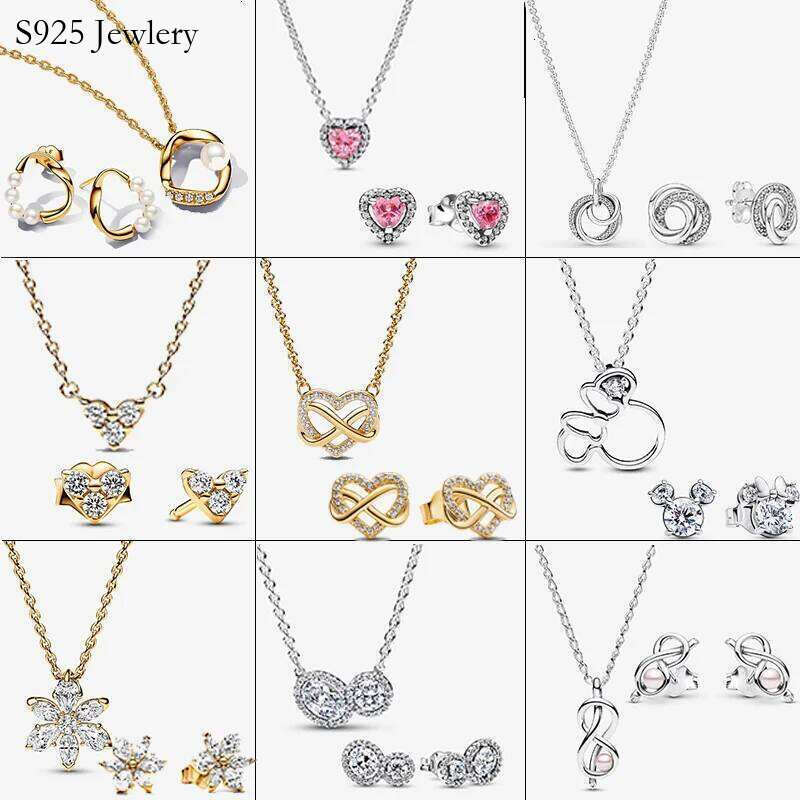 925 Sterling silver Jewelry Hot Sale Beautiful Heart Earrings Jewelry Necklace For Women Jewelry wholesale free shipping