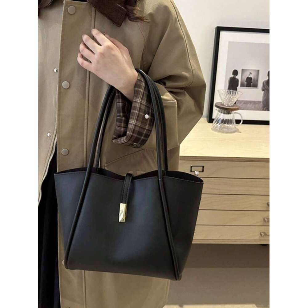 New Fashion Solid Color Sense Versatile Women One Shoulder Tote Bag