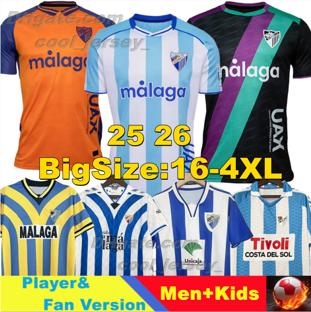 XXXL 4XL 25 26 Malaga CF Soccer Jerseys DIONI Retro 1997 98 2012 13 Football Shirts ANTONITO C. D.LARRUBIA CHUPE BATURINA Camisetas de Futbol Men Uniforms kids kits Sets