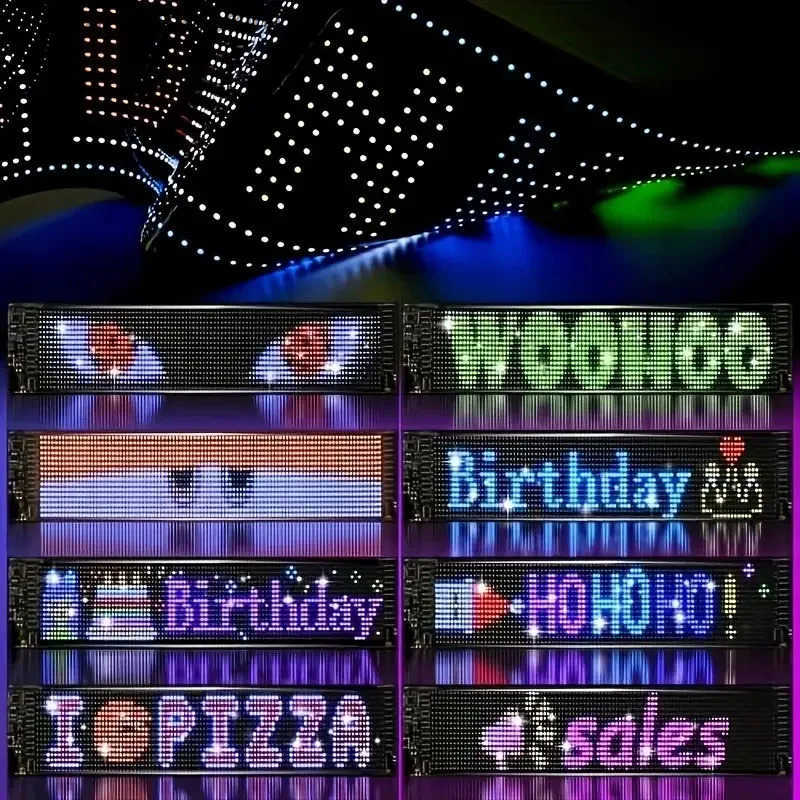 Flexible LED Matrix Panel Programmable LED Sign with USB Power App Remote Control DIY Scrolling Text Picture for Car Decoration S250821