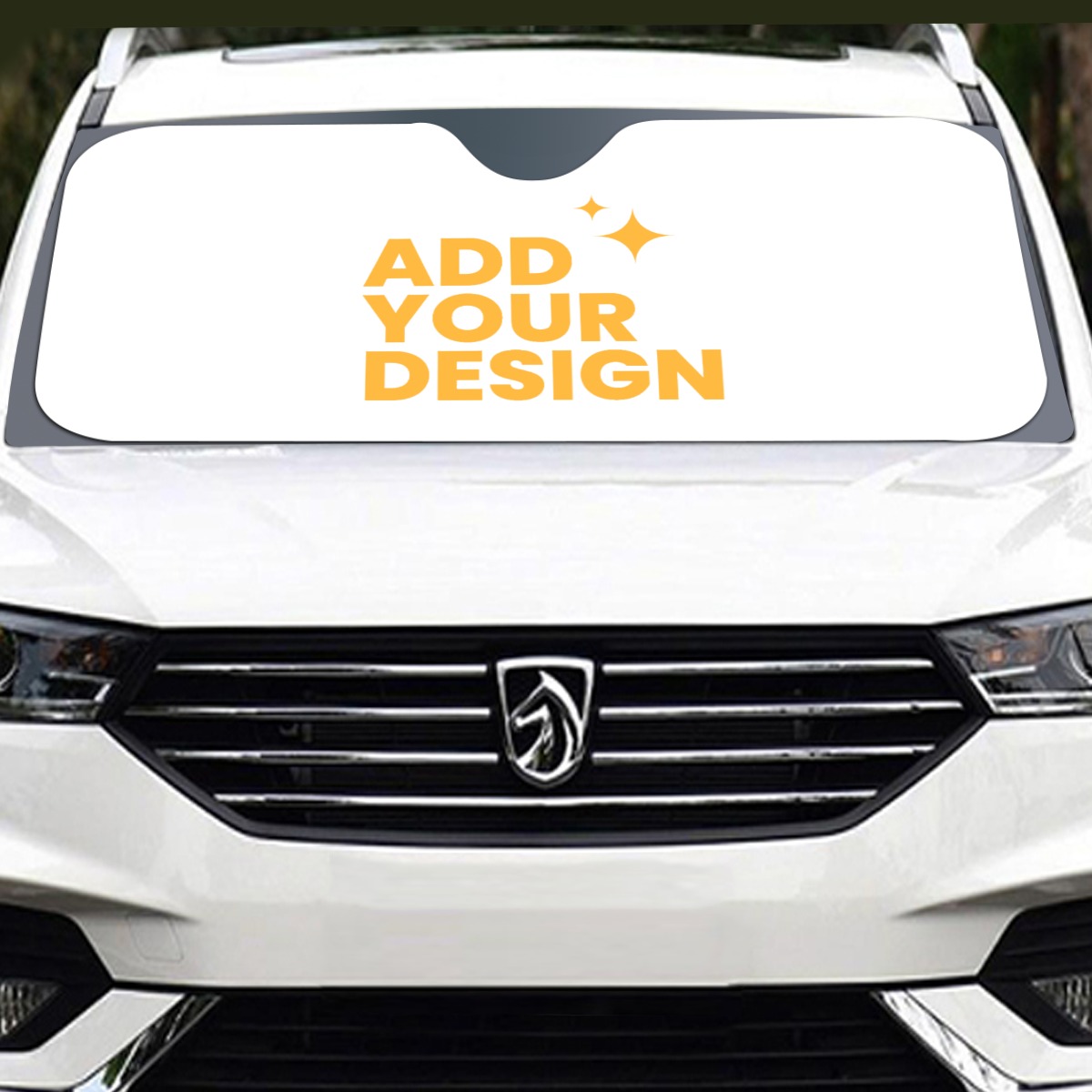 DHgatepod Custom Windshield Sun Shade 70x145cm, UV Sunshade Protector with Foil, Foldable Car Sunshield for Dashboard, Gift for Car Owners