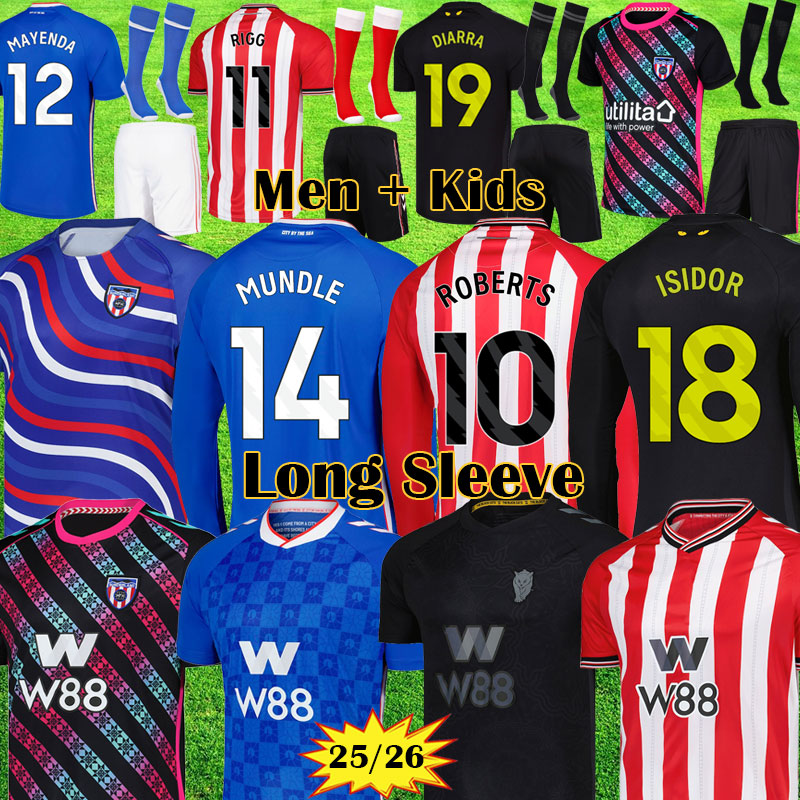 Sunderland Soccer Jerseys SAFC Kit Black Cats football shirts 25 26 DIARRA ADINGRA AMAD CLARKE DAJAKU MARC GUIU kids uniform Shirt ROBERTS RIGG safc football 3XL 4XL